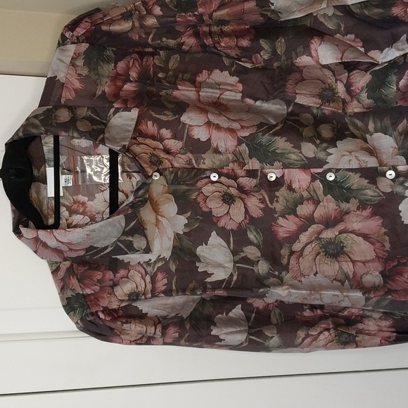 Nwt Bailey 44 Floral Button Down Shirt - Pink and Green - Picture 3 of 16